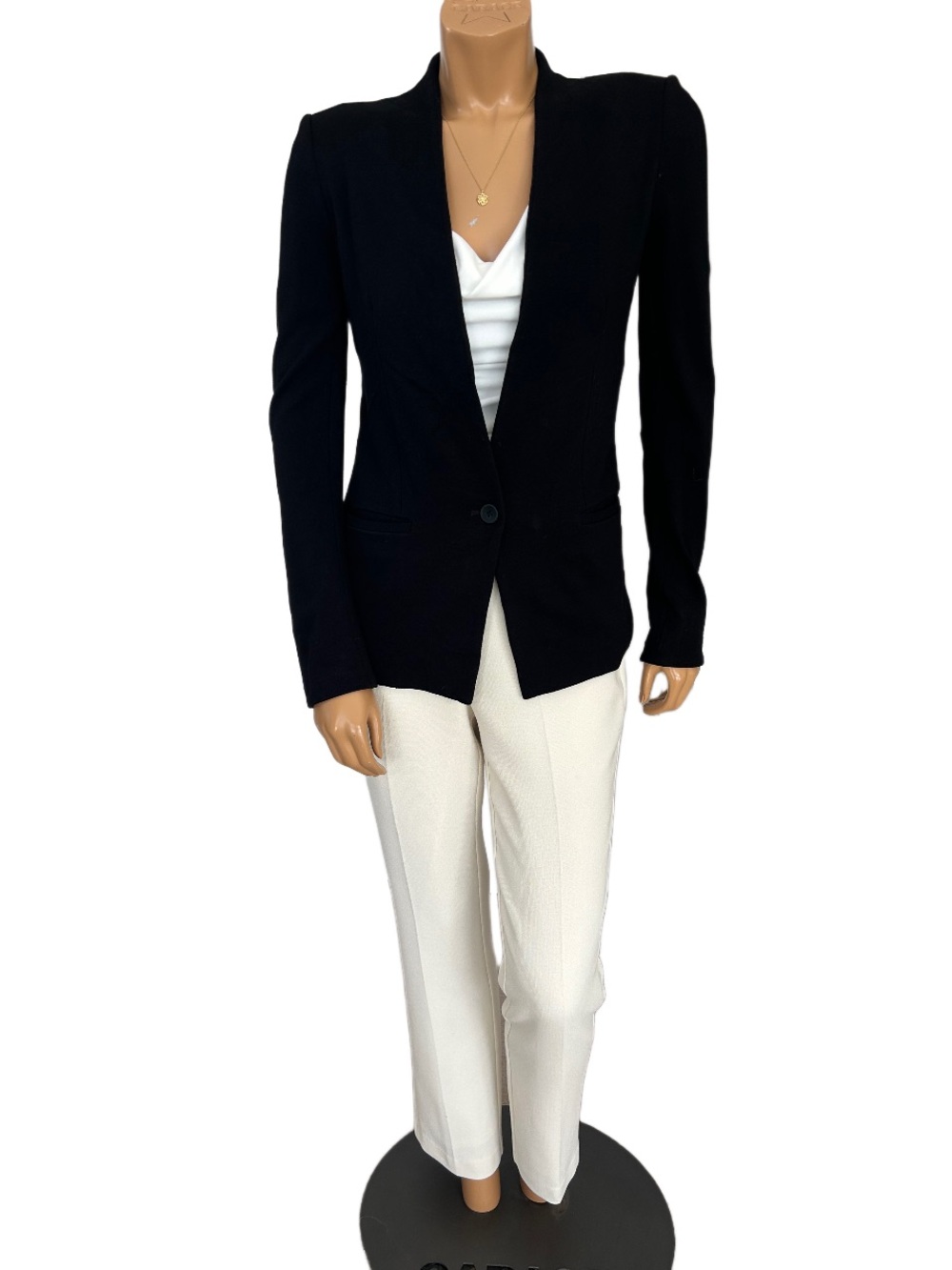 Helmut Lang Black Tailored Single-Button Blazer